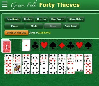 Forty Thieves Solitaire GreenFelt Gameplay GIF Large